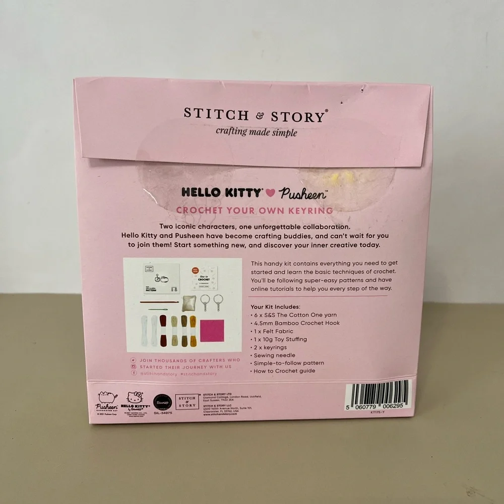 Stitch & Story Hello Kitty x Pusheen Crochet Your Own Keyring Kit